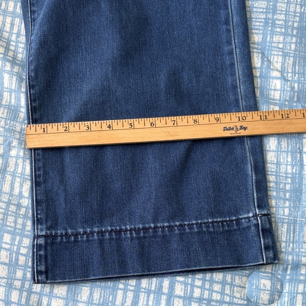 Universal Thread Indigo Denim Belted Wide Leg High Rise Cropped Jeans - Picture 10 of 14